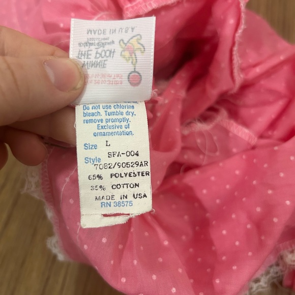 VTG 80s WINNIE THE POOH FLORAL‎ EYELET SEARS PRARIE BIB DRESS 12m 26-31lbs USA - Picture 10 of 16